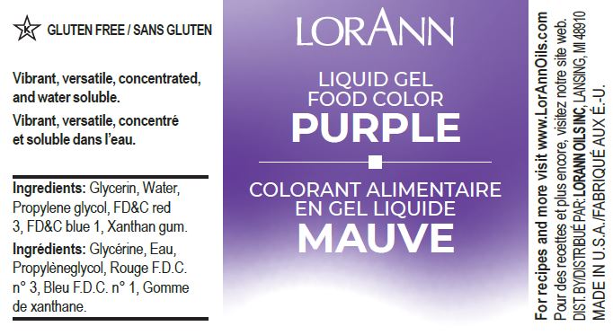 LorAnn Oils Purple Liquid Gel Food Coloring - 4 oz.