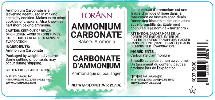Ammonium Carbonate (Baker's Ammonia), 2.7 oz. - Fante's Kitchen Shop -  Since 1906