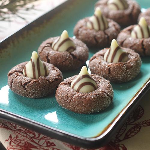 Mint Chocolate Blossom Cookies