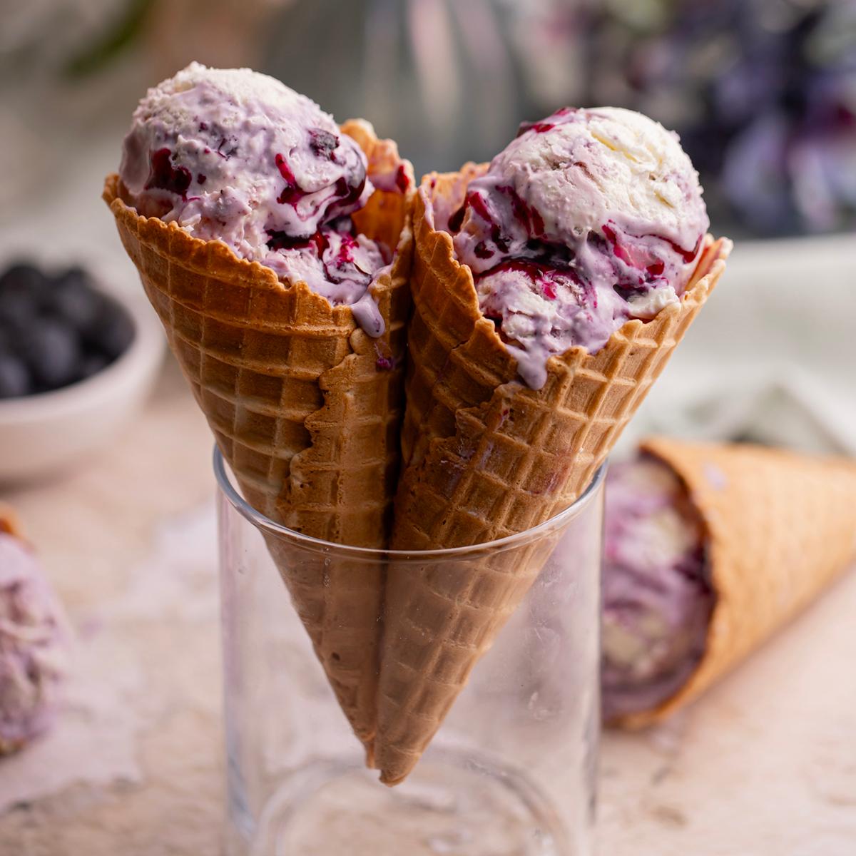 Lavender Blueberry Swirl Ice Cream