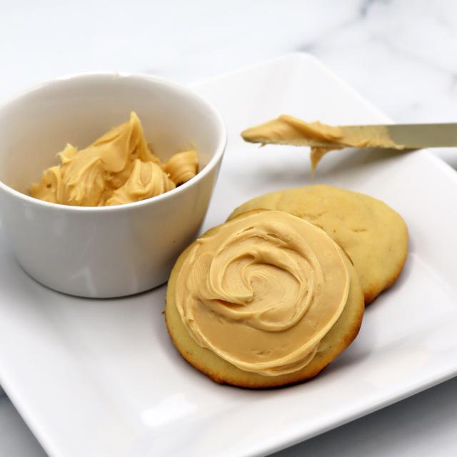 Frosted Peanut Butter Muffin Top Cookies