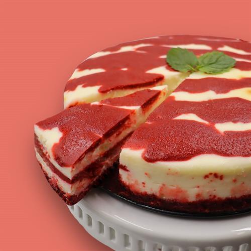 Peppermint Red Velvet Ribbon Cheesecake
