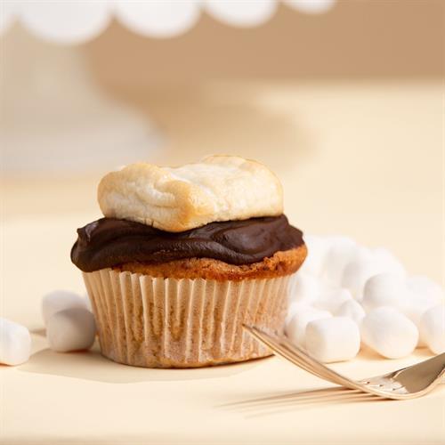 S'mores Cupcakes with Marshmallow Ganache
