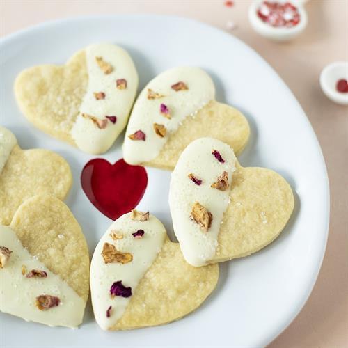 Lychee Rose and White Chocolate Shortbread Cookies