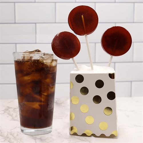Cola Lollipops with Fizzy Center