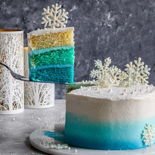 Winter Wonderland Ombré Cake