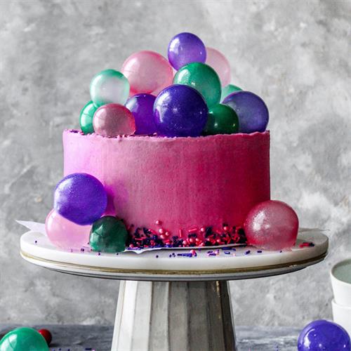 Gelatin Bubble Garland Cake - The Sprinkle Factory