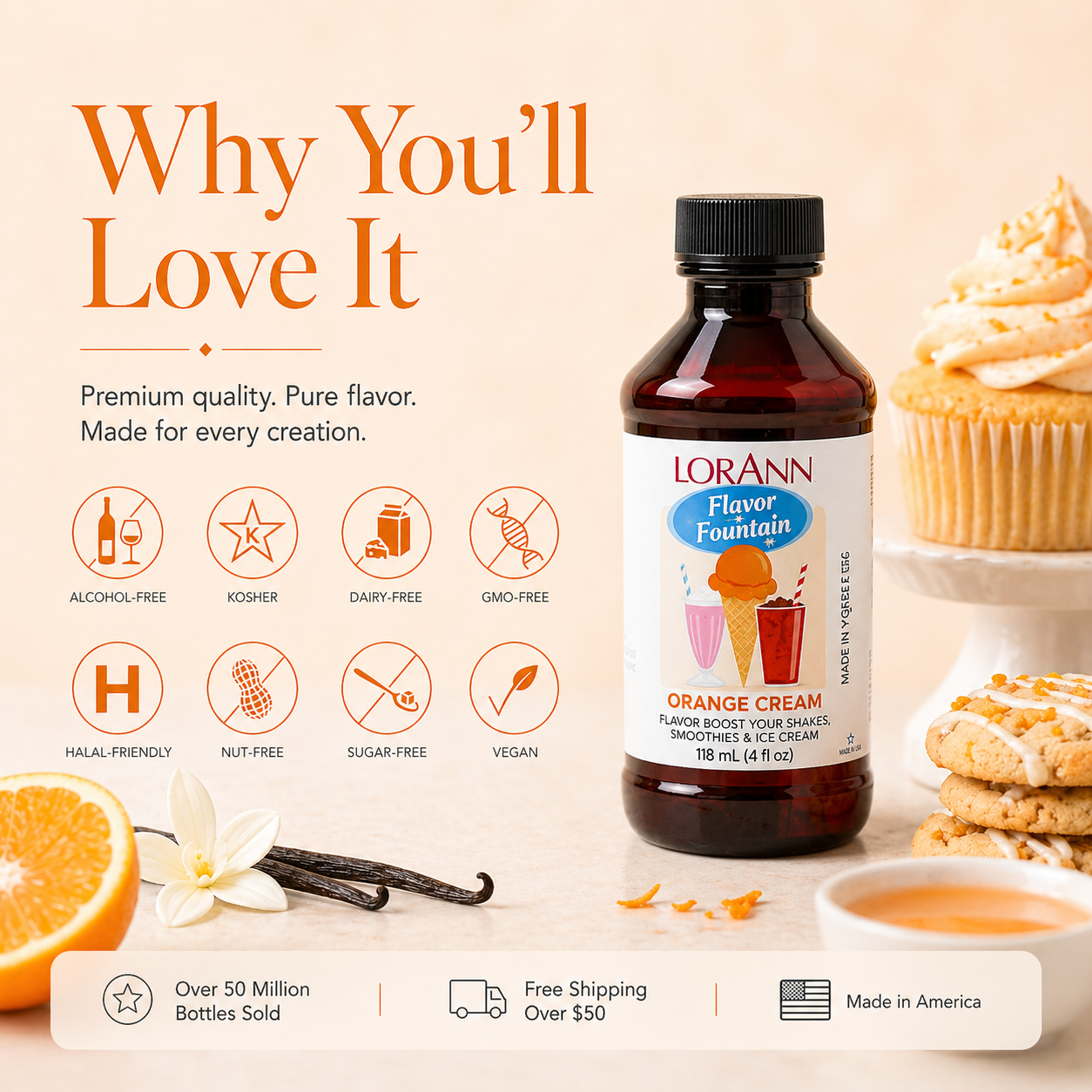 ☆ ぷりん様　イオ-ヌクリーム、ミネラルソープ、ルース Orange Cream Dreamsicle Flavor Fountain | LorAnn Oils